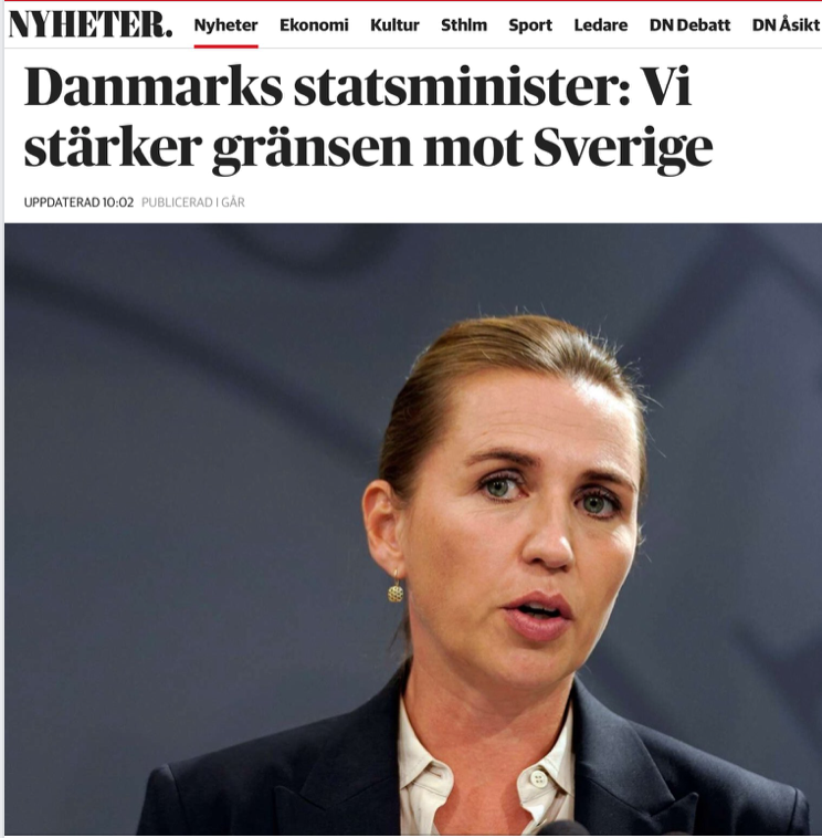 När danskarna ‘stärker’ gränsen mot Sverige är det för att vår grövsta brottslighet är 6-8 gånger högre än där. PINSAMT är bara förnamnet.