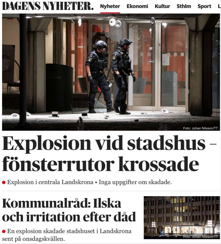 Ännu en explosion riktad mot det organiserade svenska samhället – det är dags att börja kallas för vad det är: terrorism