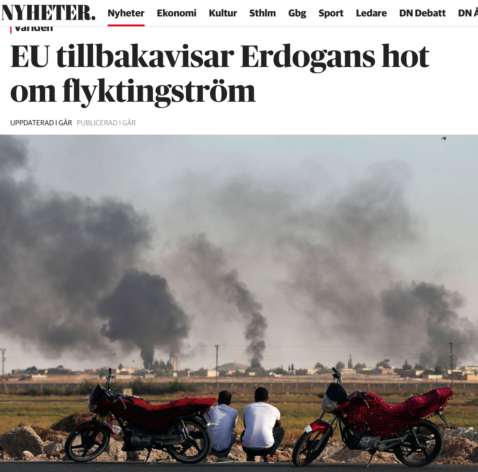 Erdogan hotar skicka 3,5 miljoner syrier till EU. Många står så gott som redan på Arlanda.