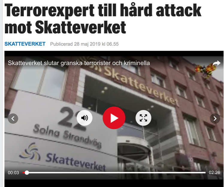 Skatteverket prioriterar svenskarnas reseavdrag framför kontroll av terroristpengar